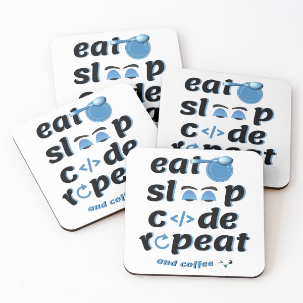 Item preview, eat sleep code repeat coffee, coding lovers, funny designed and sold by Minibubb.