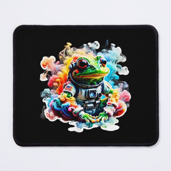 Item preview, Astronaut Frog Smoke Art Style designed and sold by WIKWOK.