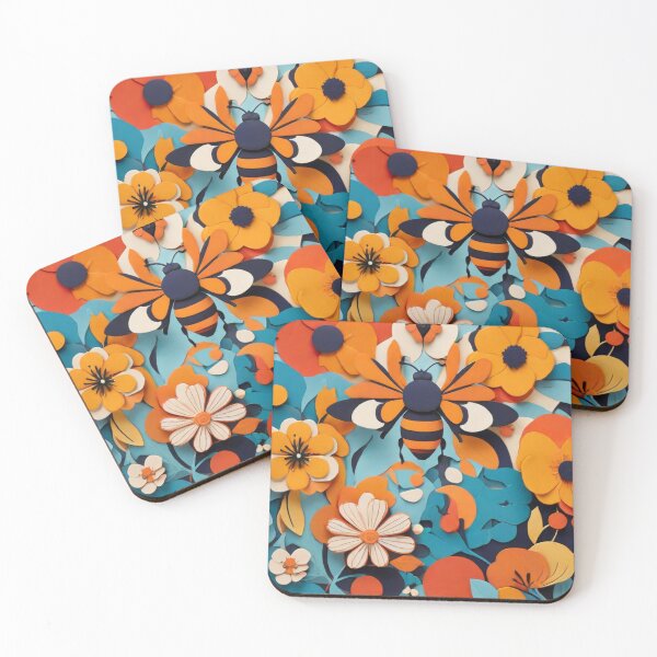 Item preview,  flowers with bee designed and sold by Majkel & Majkel.