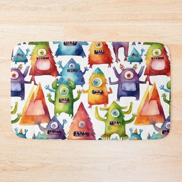 Item preview, Funny colorful little one-eyed monsters in watercolor. designed and sold by kreativeadern.