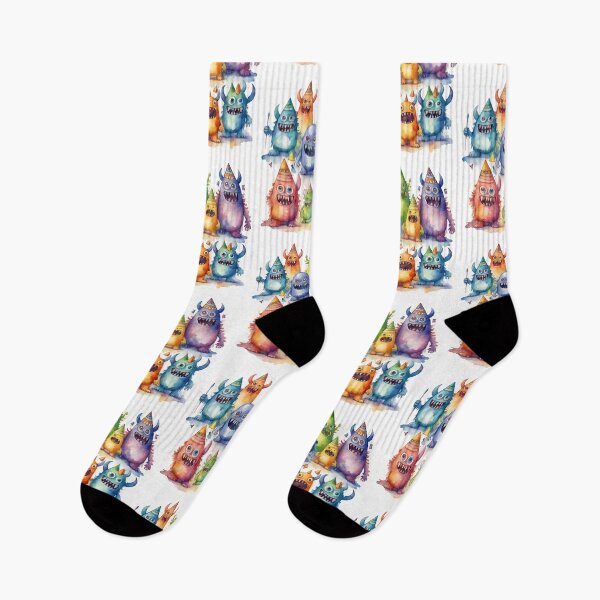 Item preview, Funny colorful little monsters in watercolor. designed and sold by kreativeadern.