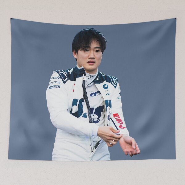 Item preview, Yuki Tsunoda F1 Driver in Alpha F1 Team Race Suit Daniel Teammate designed and sold by FormulaGTee1.