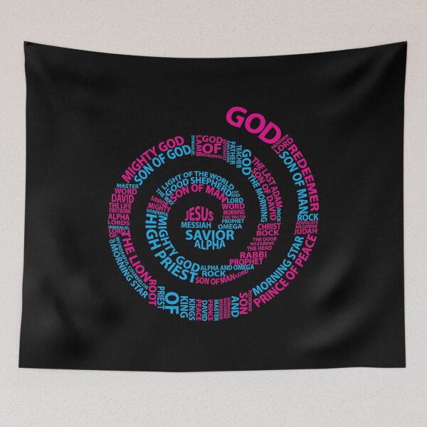Item preview, Spiral Mosaic Jesus Names Shirt designed and sold by clevercraft58.