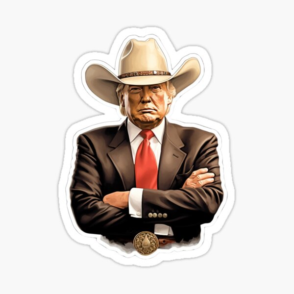 Vista previa del artículo con la obra «Donald Trump Vaquero», diseñado y vendido por NicolasGlowArt.