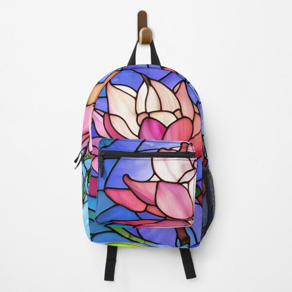 Item preview, Stained Glass Glowing Pink Lotus Flowers designed and sold by ChanceTwoArt.