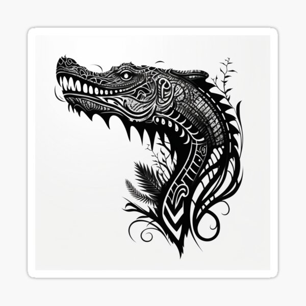 tribal alligator tattoo