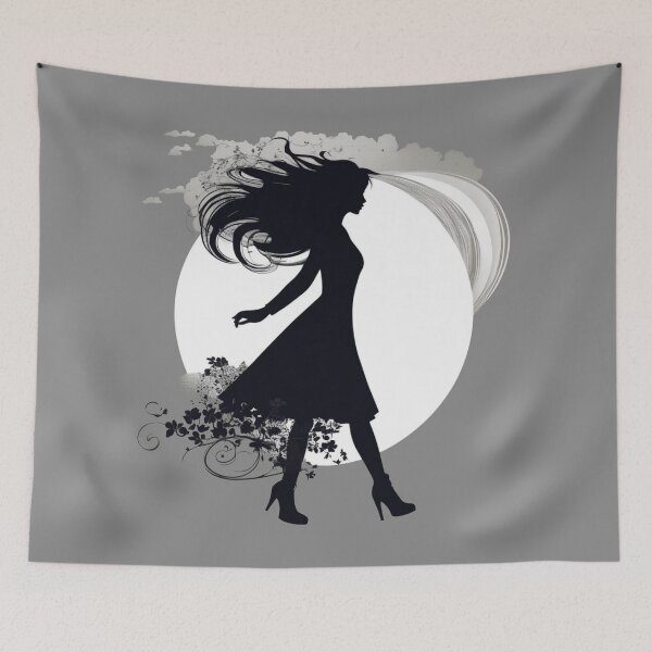 Item preview, a lady with moon wind flowers designed and sold by JangmiHorang.