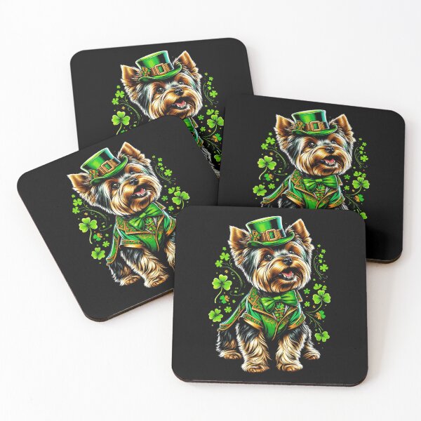 Item preview, Yorkshire Terrier Dog St Patrick's Day Irish Leprechaun Clover Shamrock designed and sold by JoelFox165.
