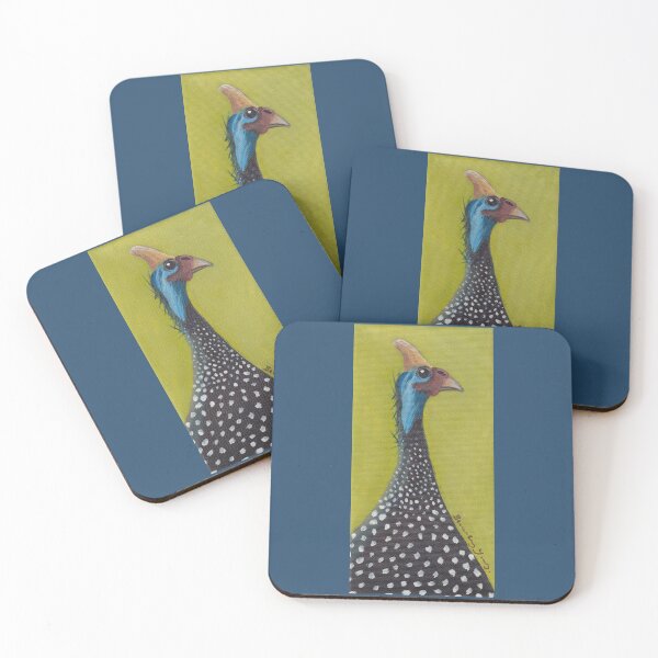 Item preview, guinea fowl on bright background designed and sold by Beverley Young.
