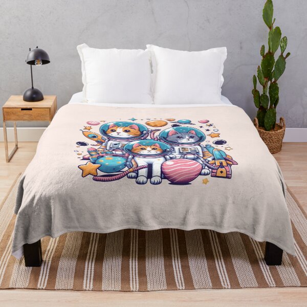 Item preview, Astronaut Cats Exploring Colorful Cosmic Landscape designed and sold by DethLock.