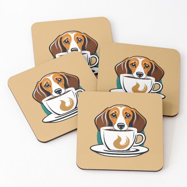 Item preview, Cute Dachsund Drinking Coffee designed and sold by Devo07.