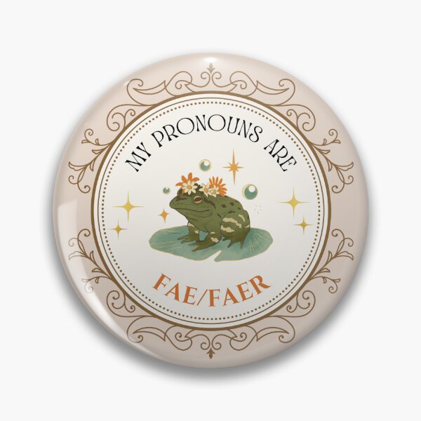 Artikelvorschau, Fae/Faer-Pronomen | Nobler Frosch LGBTQ | Fae Faer Pronomen entworfen und verkauft von Furia LGBTQ+ Accessories.