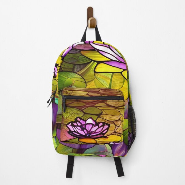 Item preview, Stained Glass Glowing Purple Lotus #5 designed and sold by ChanceTwoArt.