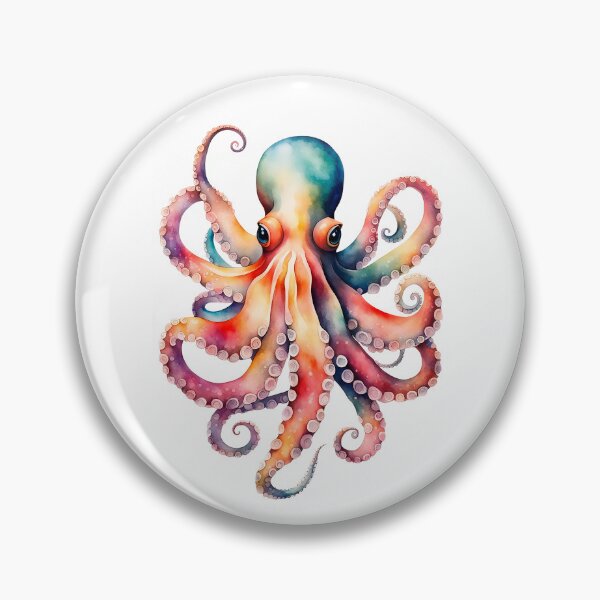 Item preview, Colorful Watercolor Octopus Portrait designed and sold by anyasevchenko.