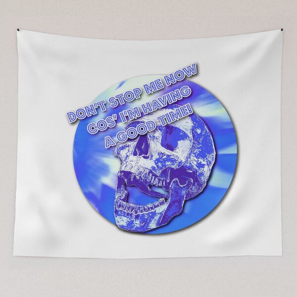 Item preview, SK Don't stop me now-Blue Laughing Skull designed and sold by SueKnox.