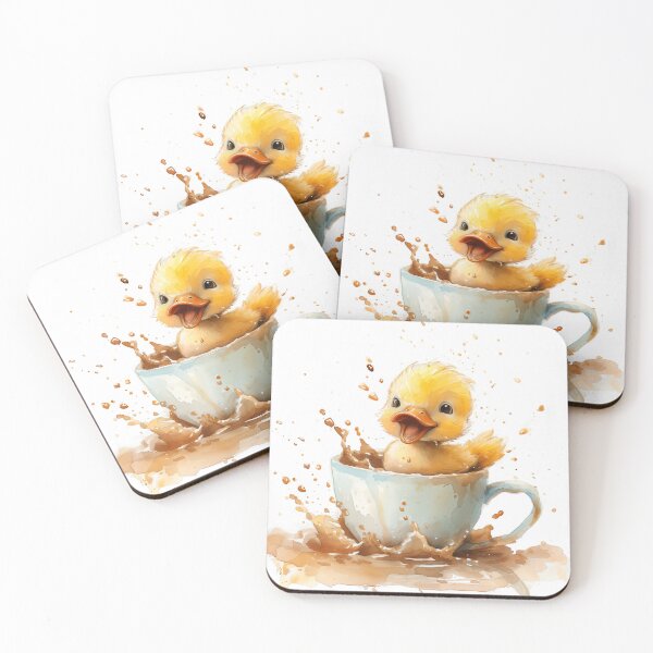 Item preview, Duckling swimming joyfully in a cup of coffee designed and sold by Daydreamsatdawn.