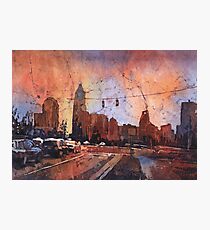 Charlotte, NC skyline at sunset- North Carolina (USA). Photographic Print