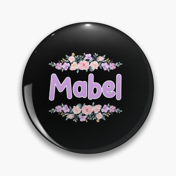 Item preview, Purple Flower Mabel Name Label (Black) designed and sold by NormadWorld.