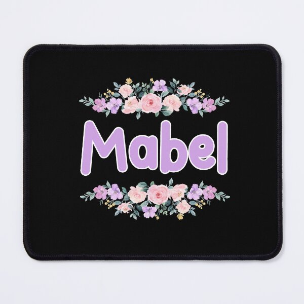Item preview, Purple Flower Mabel Name Label (Black) designed and sold by NormadWorld.