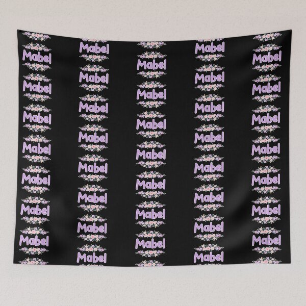 Item preview, Purple Flower Mabel Name Label (Black) designed and sold by NormadWorld.