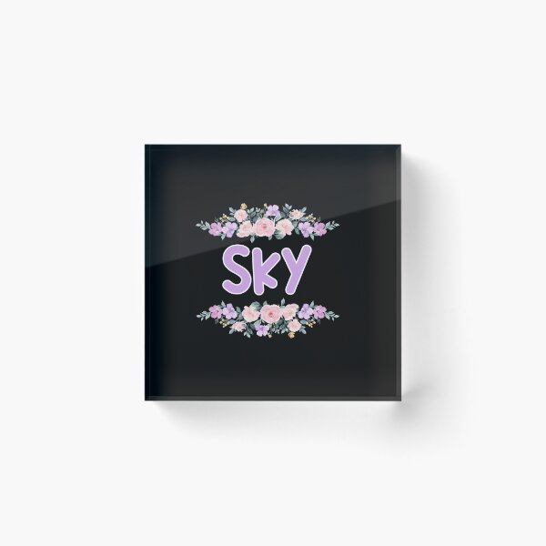 Item preview, Purple Flower Sky Name Label (Black) designed and sold by NormadWorld.