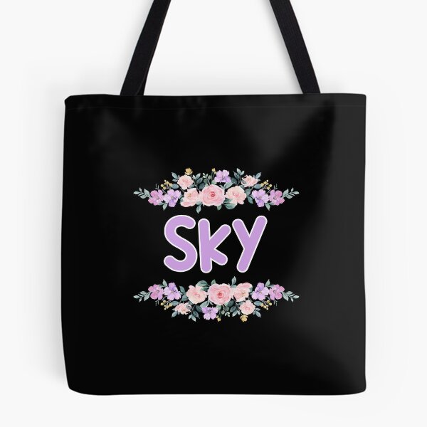 Item preview, Purple Flower Sky Name Label (Black) designed and sold by NormadWorld.
