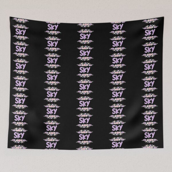 Item preview, Purple Flower Sky Name Label (Black) designed and sold by NormadWorld.