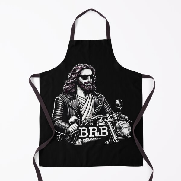 Item preview, BRB meme Jesus is coming soon Riding Motorcycle designed and sold by plushism.
