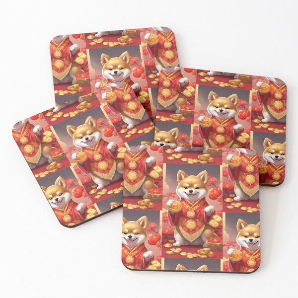 Item preview, Chinese New Year lovely shiba dog lucky Wealthy, prosperous and happy. designed and sold by nimnaree.