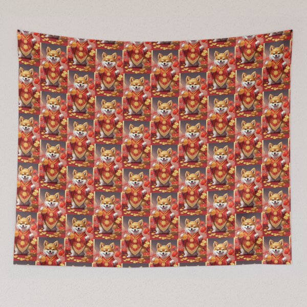 Item preview, Chinese New Year lovely shiba dog lucky Wealthy, prosperous and happy. designed and sold by nimnaree.