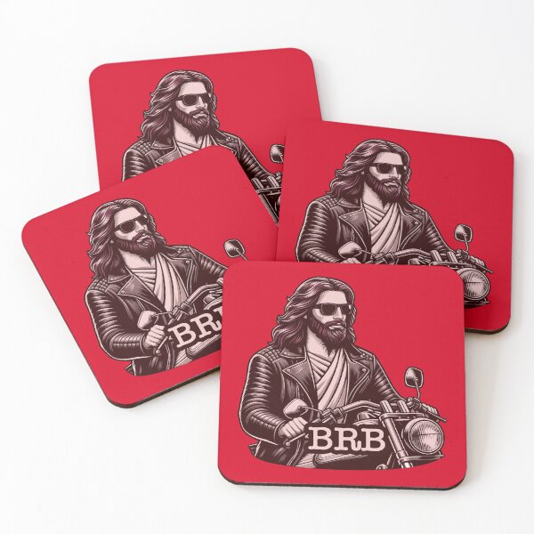 Item preview, BRB meme Jesus is coming soon Riding Motorcycle designed and sold by plushism.