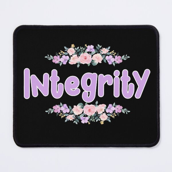 Item preview, Purple Flower Integrity Name Label (Black) designed and sold by NormadWorld.