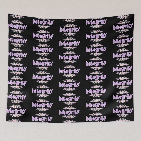 Item preview, Purple Flower Integrity Name Label (Black) designed and sold by NormadWorld.