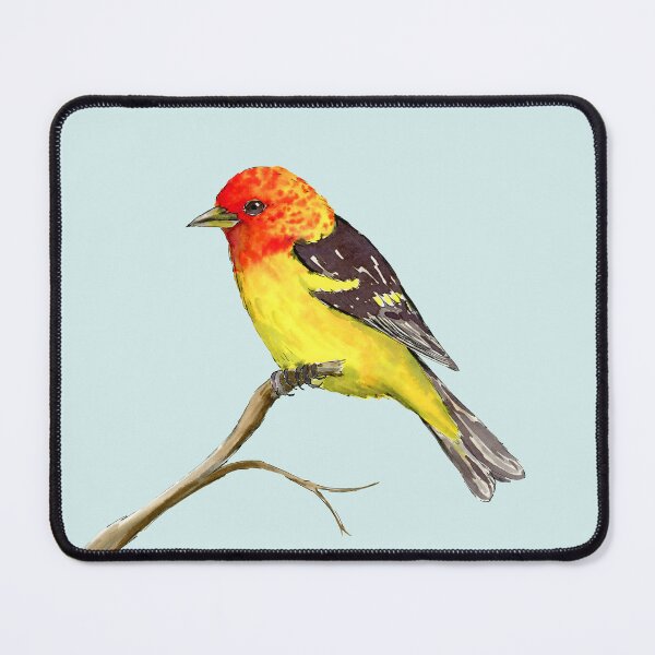 Item preview, Western tanager watercolor and ink drawing designed and sold by Bwiselizzy.