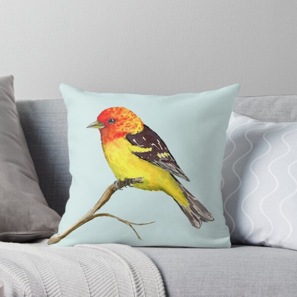 Item preview, Western tanager watercolor and ink drawing designed and sold by Bwiselizzy.