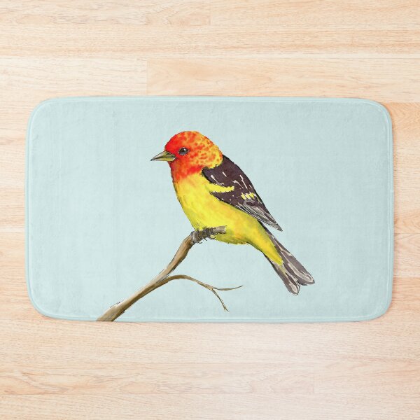 Item preview, Western tanager watercolor and ink drawing designed and sold by Bwiselizzy.