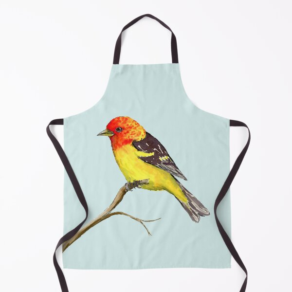 Item preview, Western tanager watercolor and ink drawing designed and sold by Bwiselizzy.