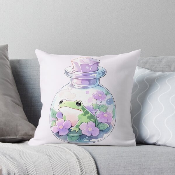 Aperçu de l'œuvre Grenouille pastel mignonne de Kawaii dans la bouteille de potion créée et vendue par PastelMagic.