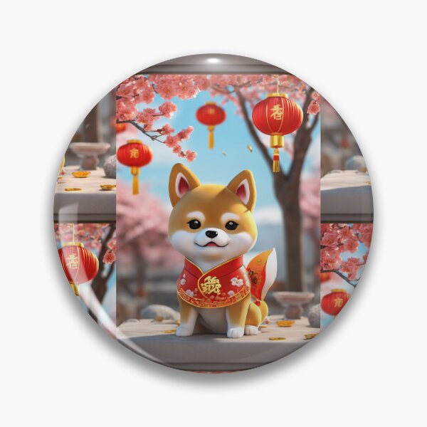 Item preview, Chinese New Year lovely shiba dog lucky Wealthy, prosperous and happy. designed and sold by nimnaree.