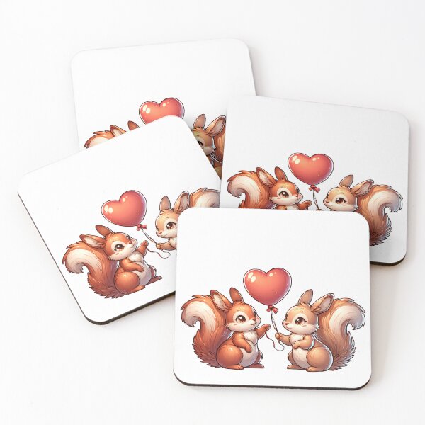 Item preview, Squirrels Sharing Love - Heart Balloon designed and sold by MachineDesigned.
