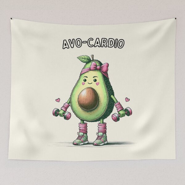 Item preview, Fitness Avocado Character Illustration designed and sold by RuyaFab.