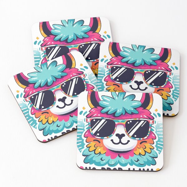 Item preview, Colorful Llama with Sunglasses Slogan No Prob-Lllama designed and sold by DethLock.