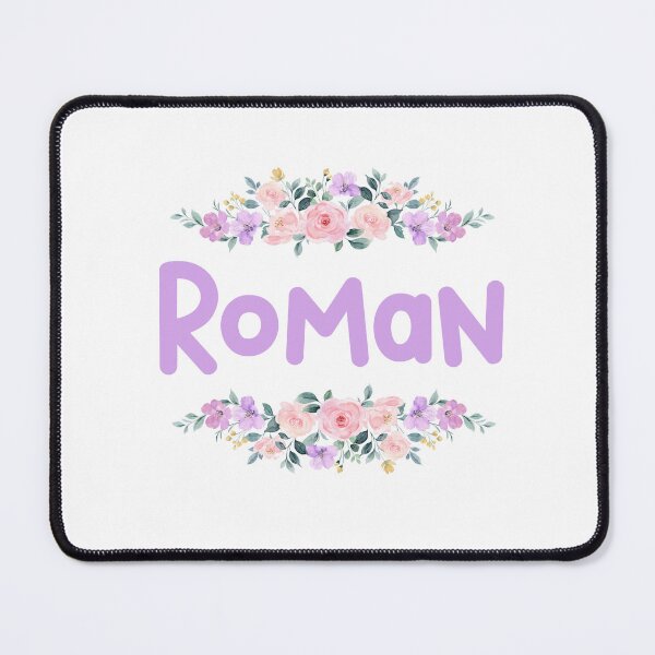 Item preview, Purple Flower Roman Name Label designed and sold by NormadWorld.