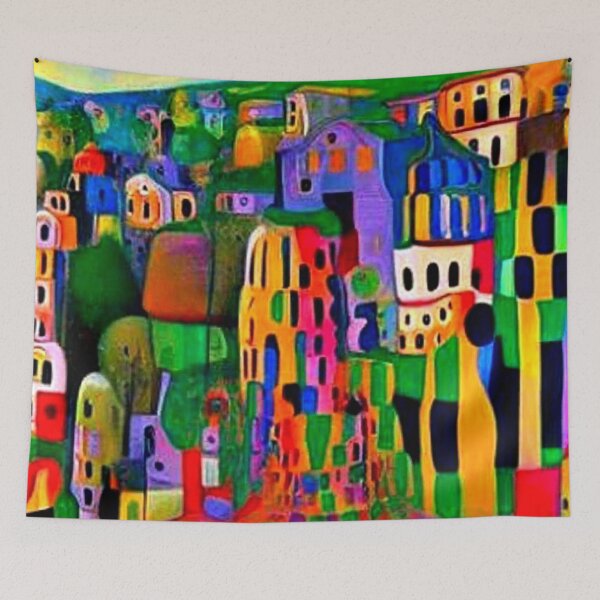 Item preview, Town on the slopes designed and sold by George Hutton Hunter.