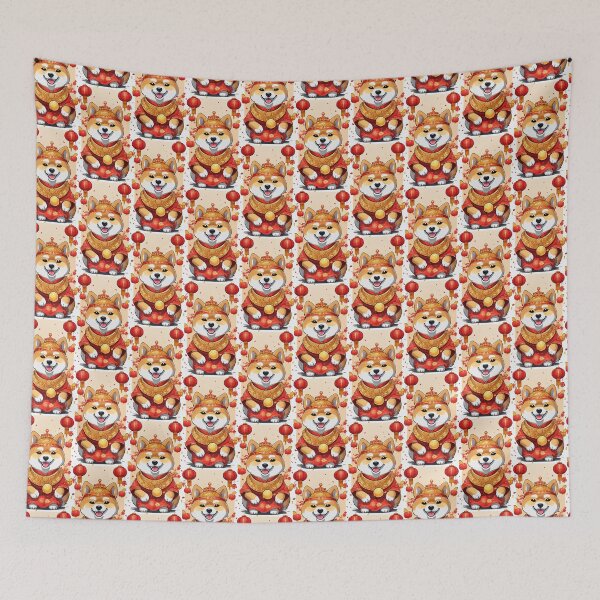 Item preview, Chinese New Year lovely shiba dog lucky Wealthy, prosperous and happy. designed and sold by nimnaree.