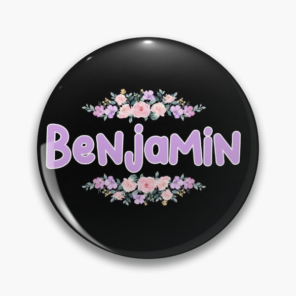 Item preview, Purple Flower Benjamin Name Label (Black) designed and sold by NormadWorld.