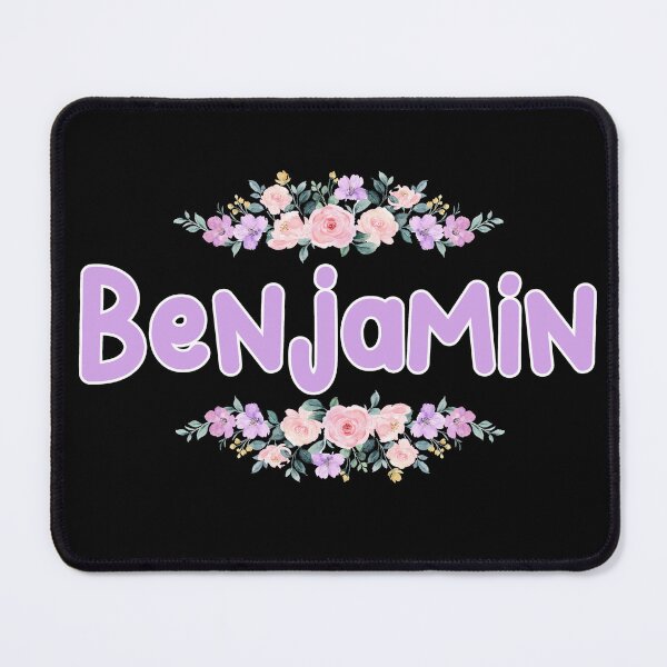 Item preview, Purple Flower Benjamin Name Label (Black) designed and sold by NormadWorld.