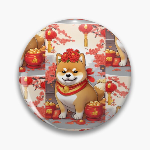 Item preview, Chinese New Year lovely shiba dog lucky Wealthy, prosperous and happy. designed and sold by nimnaree.