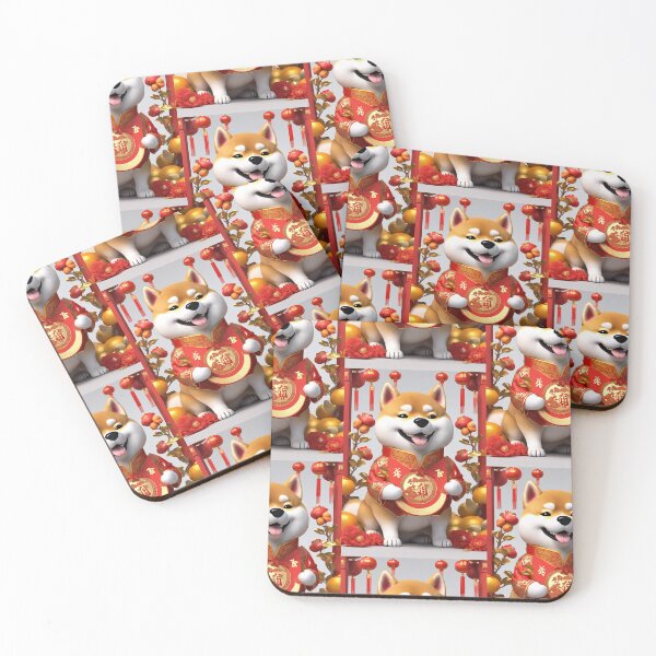 Item preview, Chinese New Year lovely shiba dog lucky Wealthy, prosperous and happy. designed and sold by nimnaree.