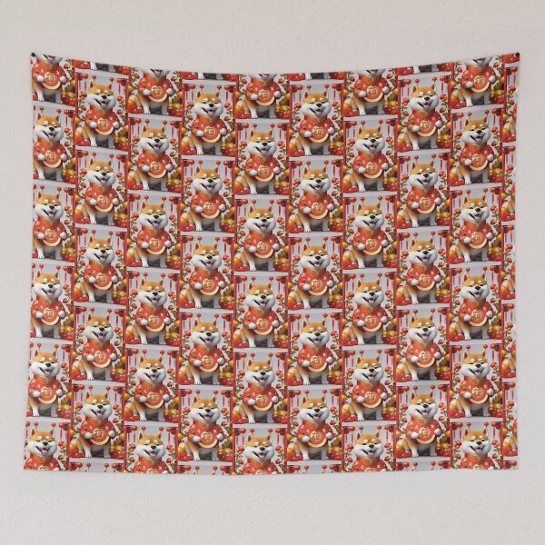 Item preview, Chinese New Year lovely shiba dog lucky Wealthy, prosperous and happy. designed and sold by nimnaree.